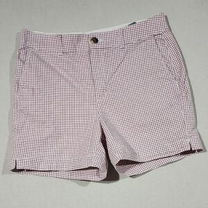 Old Navy Womens Pink And White Gingham High Rise Everyday‎ Shorts Size 8